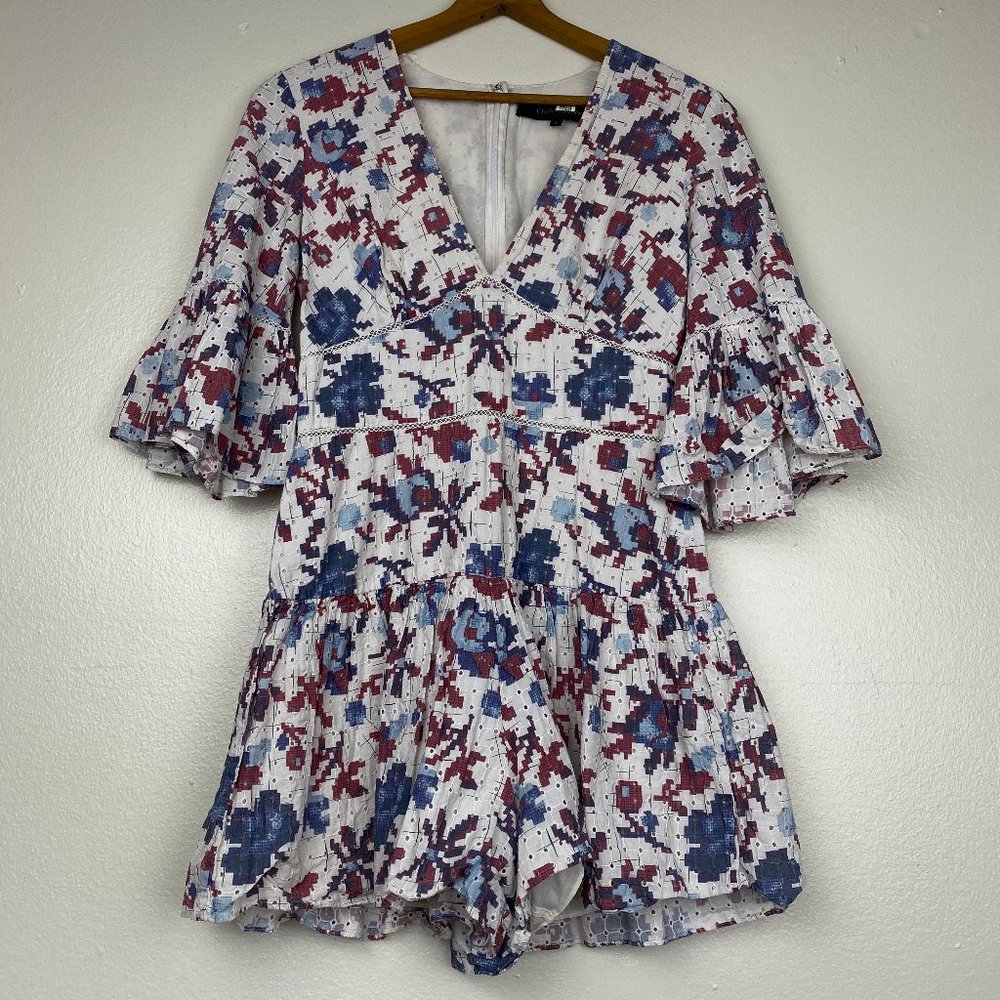 Thakoon Floral Pixel Eyelet Romper - Picture 2 of 6